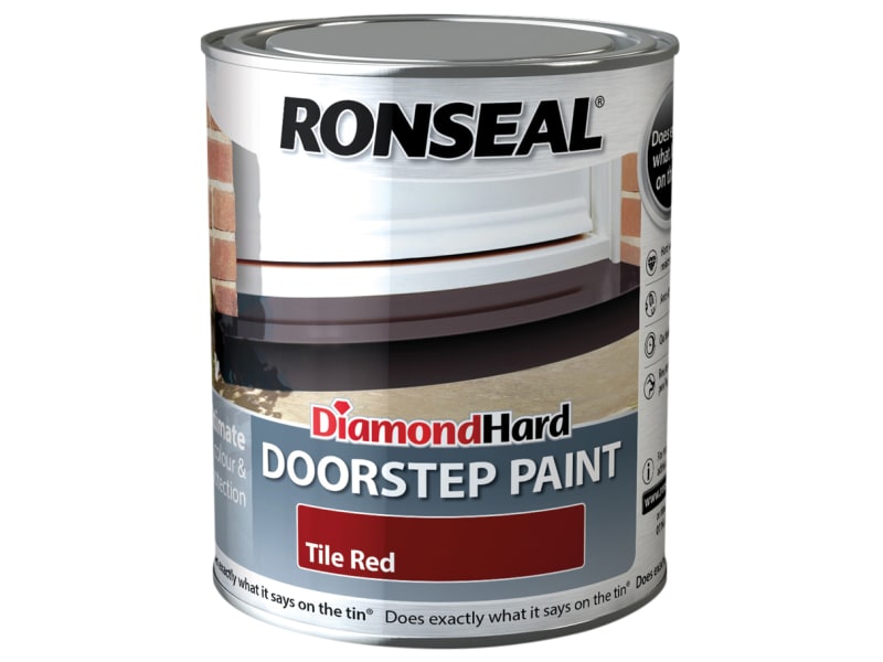 Ronseal Diamond Hard Doorstep Paint - Tile Red 750ml