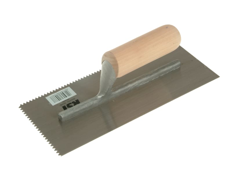 R.S.T. Notched Trowel 5mm V Notches Wooden Handle 11in x 4.1/2in