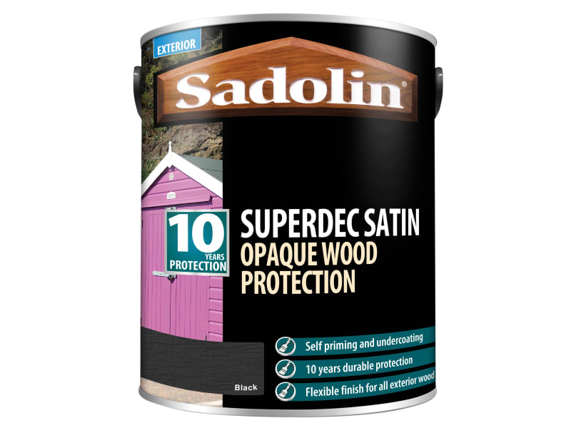 Sadolin Superdec Opaque Wood Protection Black Satin 5 Litre