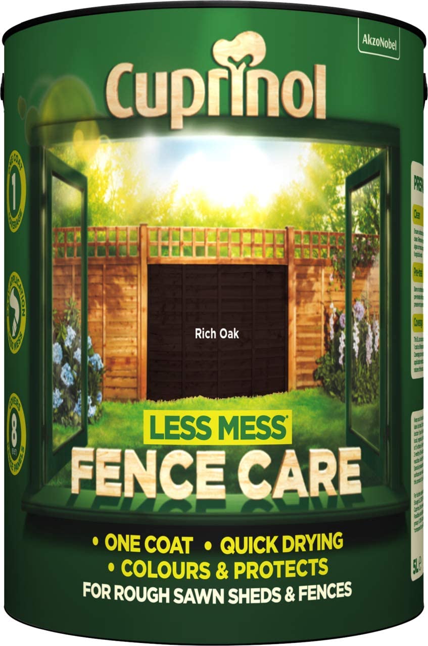 Cuprinol Less Mess Fence Care Paint - Rich Oak - 5l