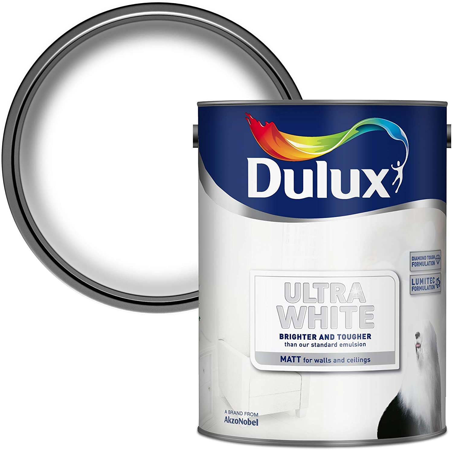Dulux Ultra White Matt Emulsion Paint - 5L