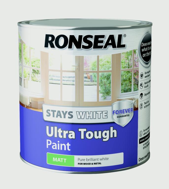 Ronseal Stays White Ultra Tough Interior Wood Paint - Matt - 2.5l