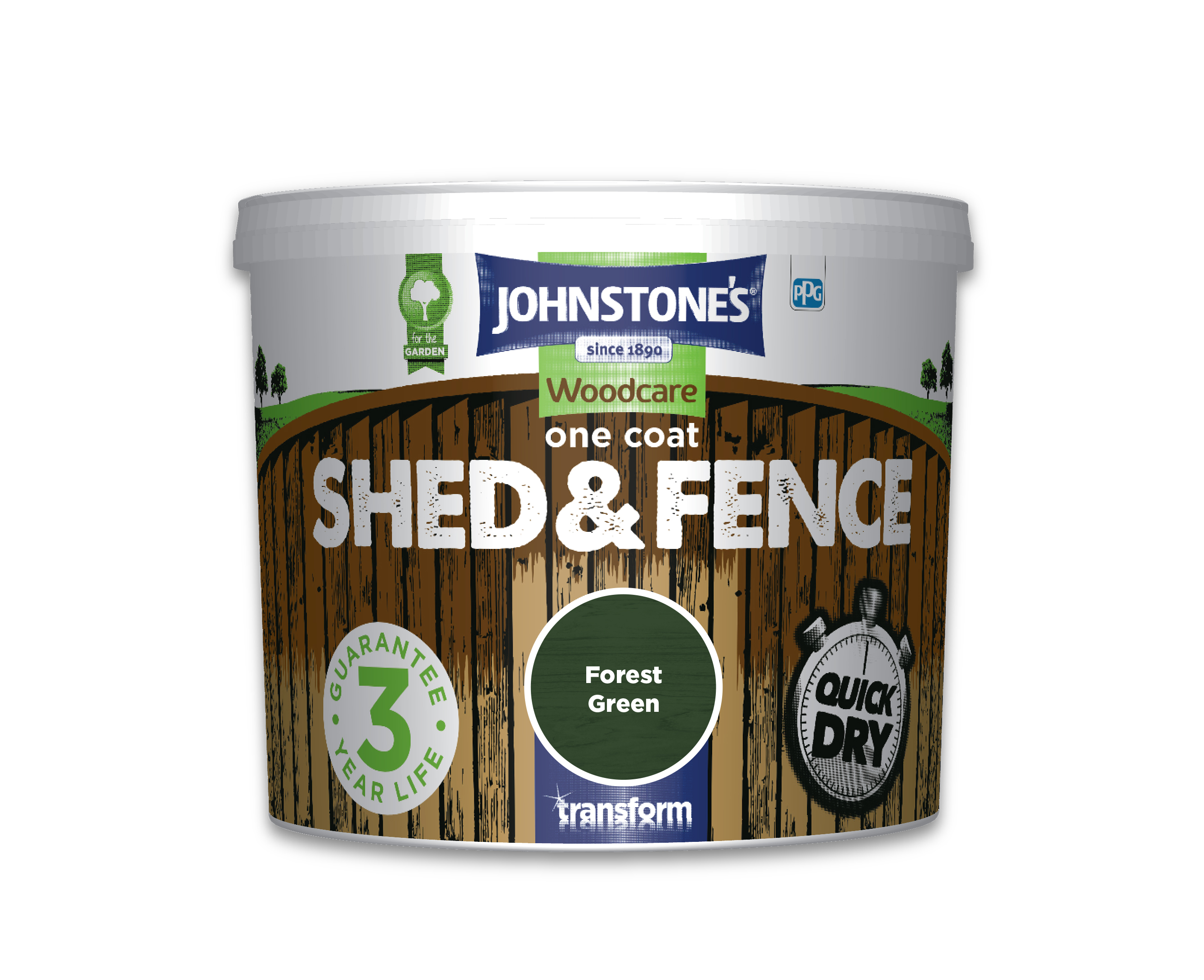 Johnstone's One Coat Shed & Fence Paint - Forest Green - 5l