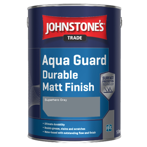 Johnstone's Aqua Guard Durable Matt Finish - Superhero Gray  - 1ltr