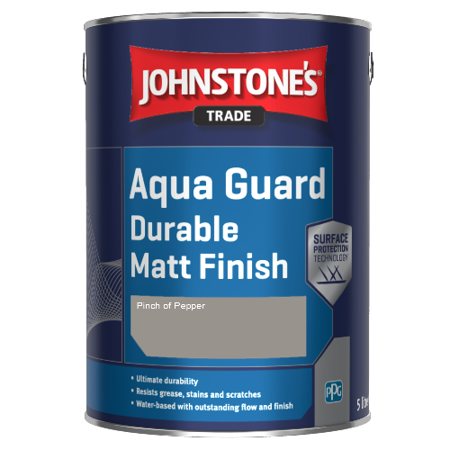 Johnstone's Aqua Guard Durable Matt Finish - Pinch of Pepper - 1ltr