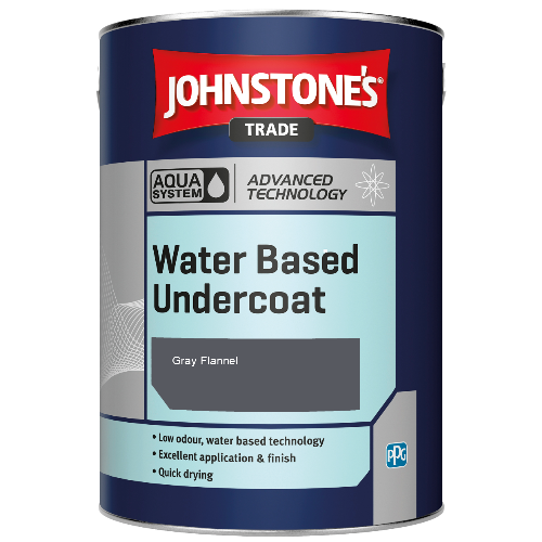 Johnstone's Aqua Water Based Undercoat paint - Gray Flannel - 2.5ltr