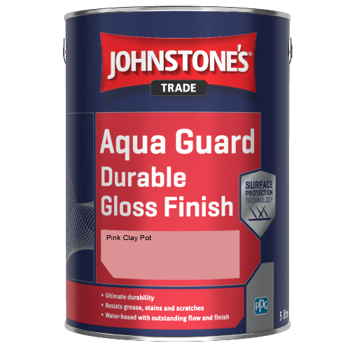 Johnstone's Aqua Guard Durable Gloss Finish - Pink Clay Pot - 1ltr