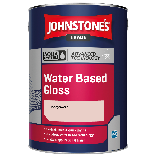 Johnstone's Aqua Water Based Gloss paint - Honeysweet - 1ltr