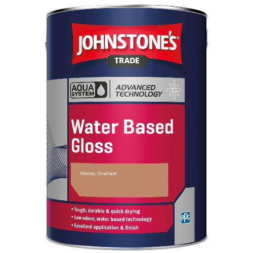 Johnstone's Aqua Water Based Gloss paint - Honey Graham - 5ltr