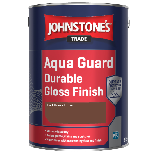 Johnstone's Aqua Guard Durable Gloss Finish - Bird House Brown - 1ltr