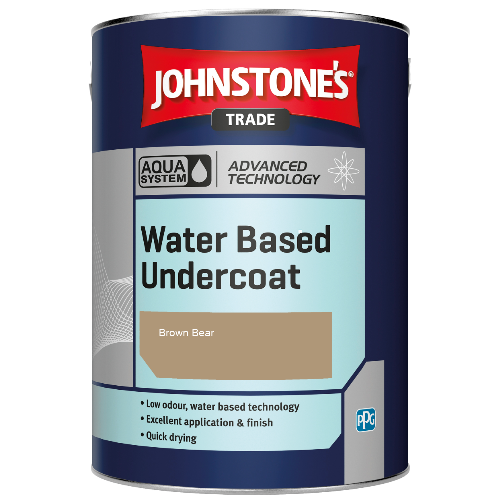 Johnstone's Aqua Water Based Undercoat paint - Brown Bear - 2.5ltr