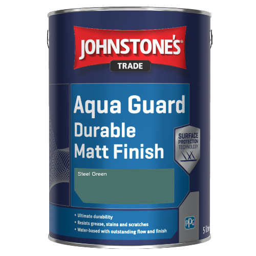 Johnstone's Aqua Guard Durable Matt Finish - Steel Green - 1ltr