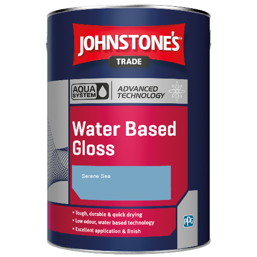 Johnstone's Aqua Water Based Gloss paint - Serene Sea - 1ltr