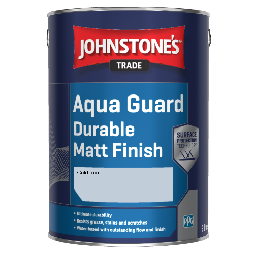 Johnstone's Aqua Guard Durable Matt Finish - Cold Iron - 2.5ltr