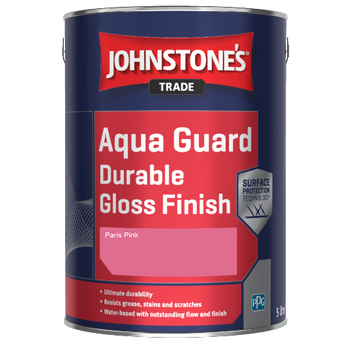 Johnstone's Aqua Guard Durable Gloss Finish - Paris Pink - 1ltr