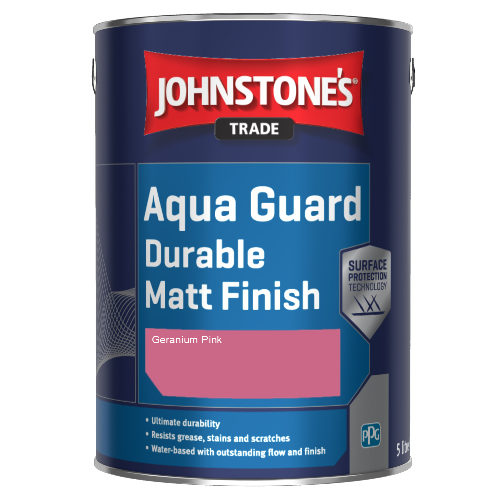 Johnstone's Aqua Guard Durable Matt Finish - Geranium Pink - 1ltr