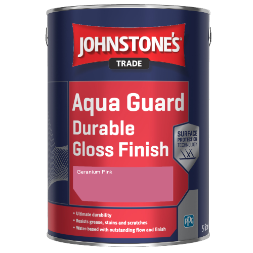 Johnstone's Aqua Guard Durable Gloss Finish - Geranium Pink - 2.5ltr