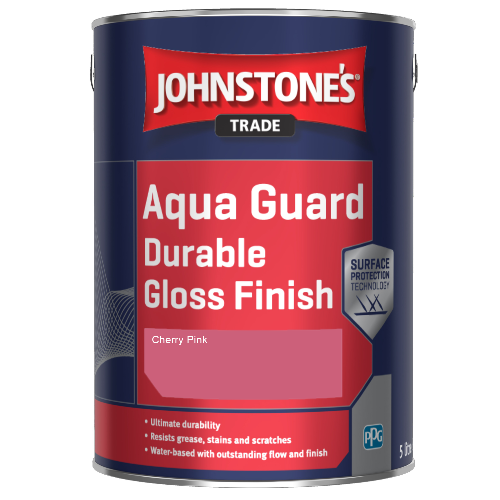Johnstone's Aqua Guard Durable Gloss Finish - Cherry Pink - 1ltr