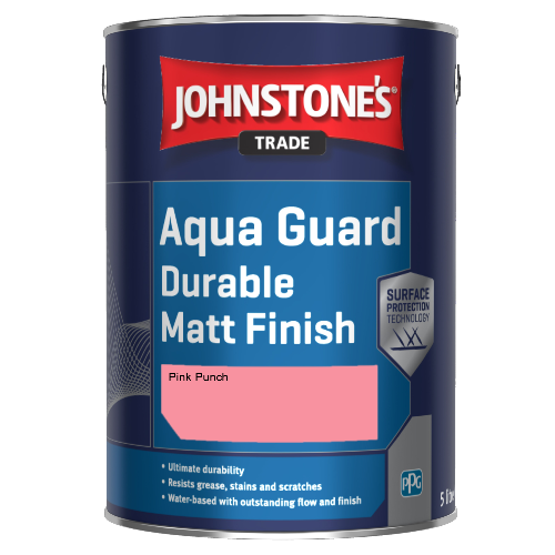 Johnstone's Aqua Guard Durable Matt Finish - Pink Punch - 5ltr