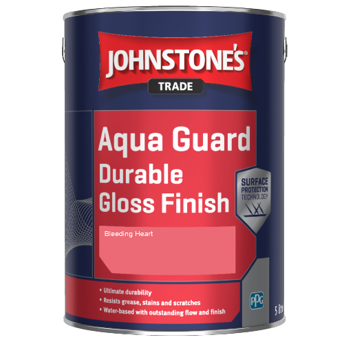 Johnstone's Aqua Guard Durable Gloss Finish - Bleeding Heart - 1ltr