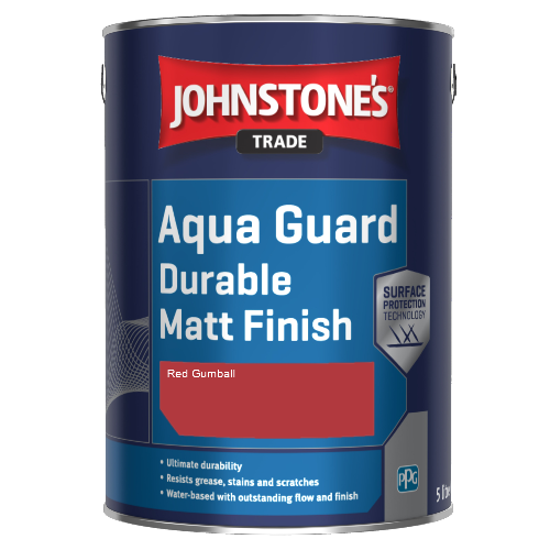 Johnstone's Aqua Guard Durable Matt Finish - Red Gumball - 2.5ltr