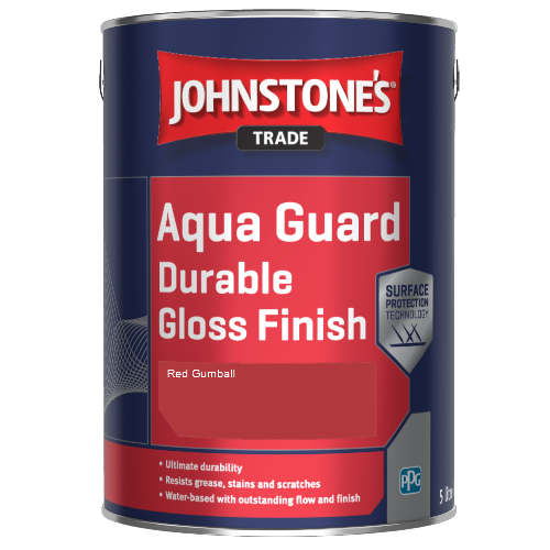 Johnstone's Aqua Guard Durable Gloss Finish - Red Gumball - 1ltr