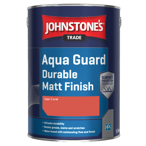 Johnstone's Aqua Guard Durable Matt Finish - Wet Coral - 1ltr