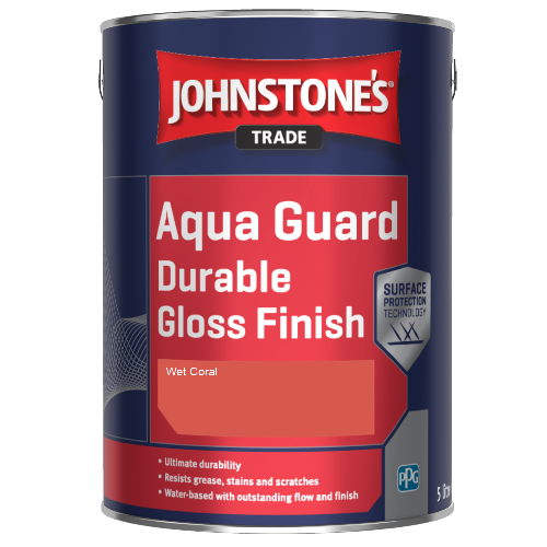 Johnstone's Aqua Guard Durable Gloss Finish - Wet Coral - 1ltr