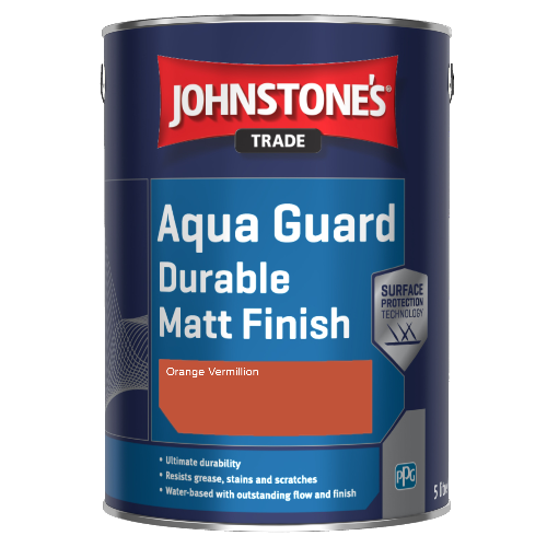 Johnstone's Aqua Guard Durable Matt Finish - Orange Vermillion - 1ltr
