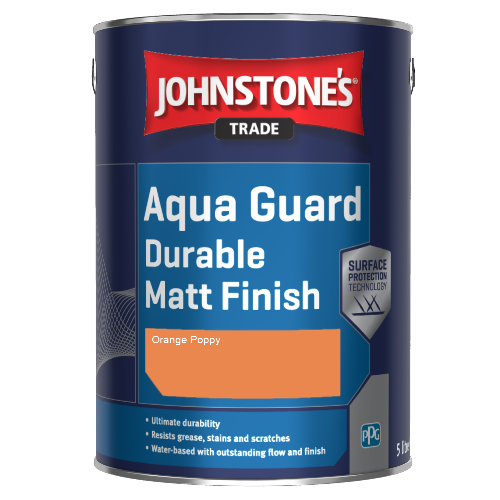 Johnstone's Aqua Guard Durable Matt Finish - Orange Poppy - 1ltr