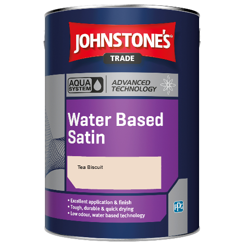 Johnstone's Aqua Water Based Satin finish paint - Tea Biscuit - 2.5ltr