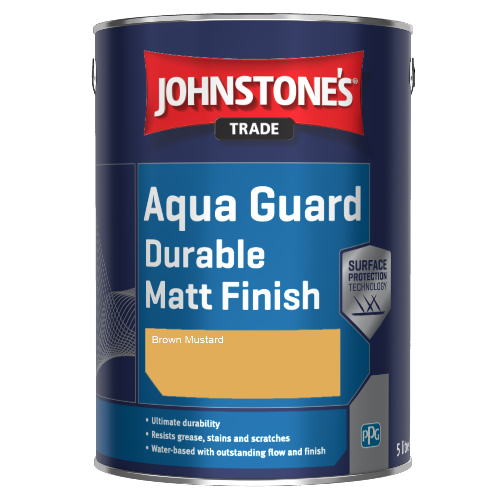 Johnstone's Aqua Guard Durable Matt Finish - Brown Mustard - 1ltr
