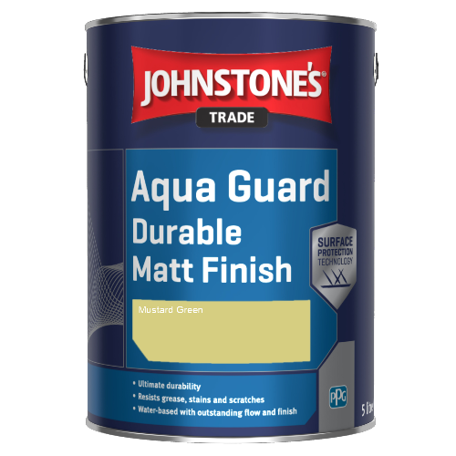 Johnstone's Aqua Guard Durable Matt Finish - Mustard Green - 5ltr