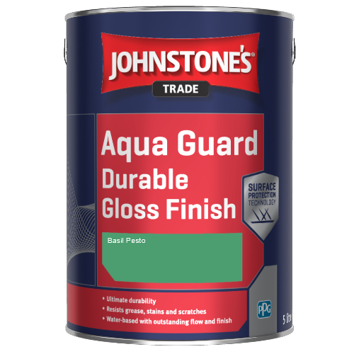 Johnstone's Aqua Guard Durable Gloss Finish - Basil Pesto - 1ltr