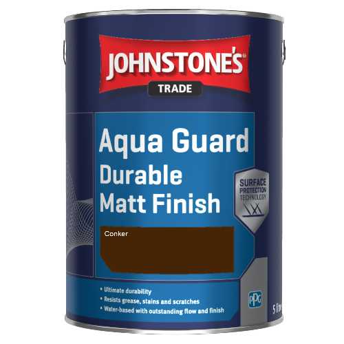 Johnstone's Aqua Guard Durable Matt Finish - Conker - 1ltr